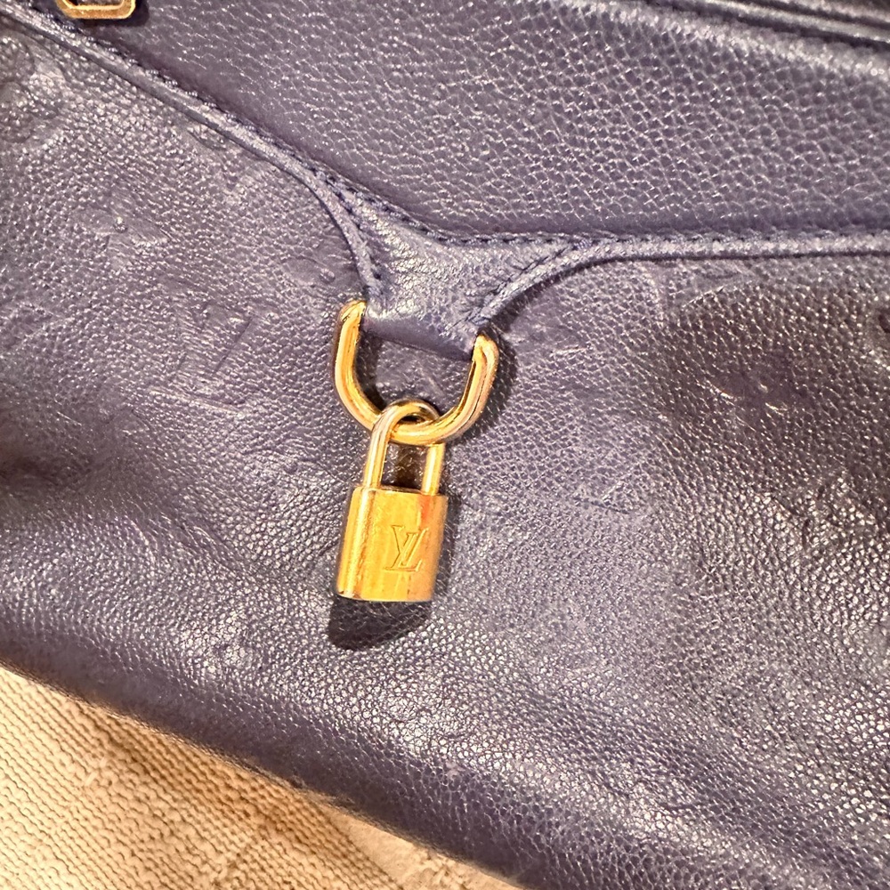 Louis Vuitton Navy Satchel with Gold Details - Picture 7 of 10
